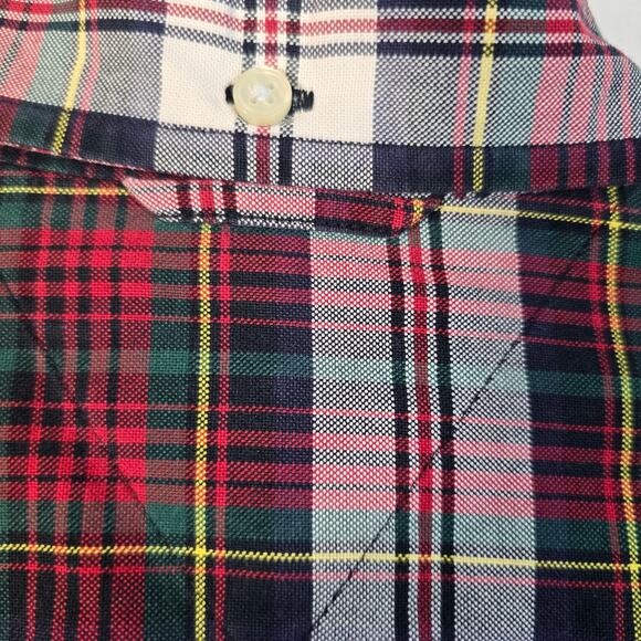 Vintage Tommy Hilfiger Shirt Men's M Red Plaid Button Up Preppy Academia Crest - Picture 5 of 11